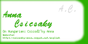 anna csicsaky business card